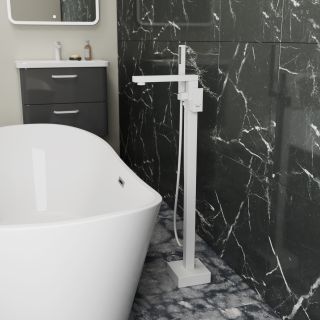 Напольный смеситель для ванны DQ Bayern.Liszt DA1516008 белый матовый