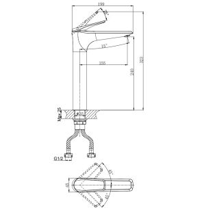 Смеситель для умывальника RUSH Nevis (NE1735-11blаск)
