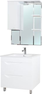 Зеркало-шкаф с подсветкой Bellezza Эйфория 80см левый белый 00000005409