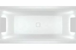 Акриловая ванна с подсветкой Riho Still Square LED Fall B099035005 180х80см светодиоды и подголовники с двух сторон заполнение через перелив белый