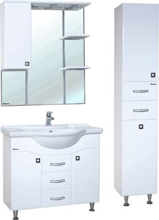 Зеркало-шкаф с подсветкой Bellezza Джулия 85см левый белый 00000001062