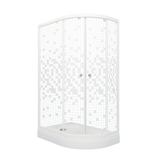 Душевой уголок Triton Коралл Щ0000061780 левый 120x80 см профиль белый стекло мозаика