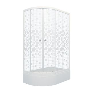 Душевой уголок Triton Коралл Щ0000061783 правый 120x80 см профиль белый стекло мозаика