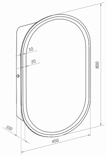 Зеркало-шкаф с подсветкой Continent Elmage White МВК047 45см белый