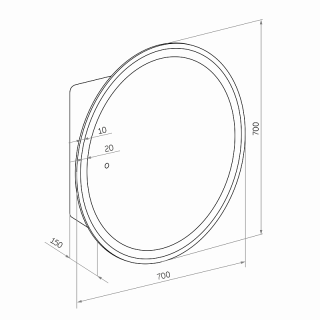 Зеркало-шкаф с подсветкой Continent Torneo White МВК085 70см белый