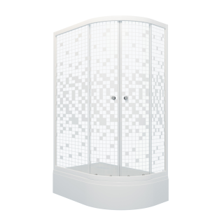 Душевой уголок Triton Коралл Щ0000061782 левый 120x80 см профиль белый стекло мозаика