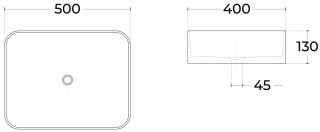 Раковина Sintesi SIN-LVB-APP-409WM 50см белый