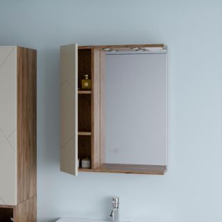 Шкаф навесной с дверью Бриклаер Кристалл 4627125417023 20 см латте