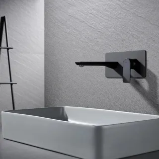 Встраиваемый смеситель для раковины Black&White Universe 8306BUK чёрный матовый