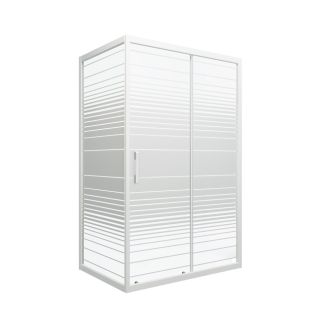 Душевой уголок Triton Фьюжн Щ0000045120 100x80 см профиль белый стекло с узором