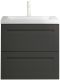 Подвесная тумба под раковину Art&Max Platino 58см серый матовый AM-Platino-580-2C-SO-GM
