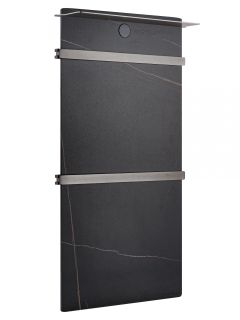 Полотенцесушитель электрический Wonzon & Woghand Stuttgart WW-A504-GM 43x80 см с каменной плитой чёрный мрамор/тёмный графит