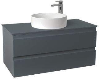 Тумба под раковину Jacob Delafon Madeleine EB2084-J54 100 см со столешницей и светодиодной подсветкой серый матовый лак