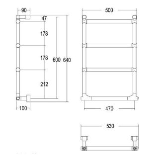 Полотенцесушитель электрический Margaroli Sole 512/4/530 Switch Brushed matt metal black PO 64x53 см чёрный матовый