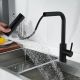 Смеситель для кухни Shevanik S263H с мультифункциональным изливом чёрный