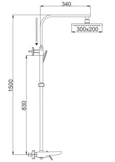 Душевая стойка Rose R1636F белый/хром