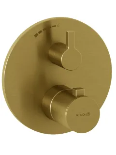 Смеситель для душа Kludi Nova Fonte Puristic 20885N015 с термостатом брашированное золото