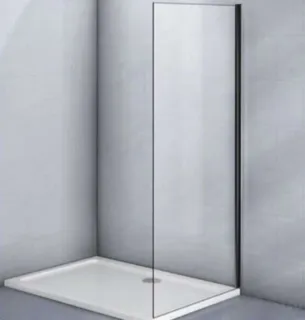 Боковая панель Veconi KP-06B, 800х1950 черный, стекло прозрачное