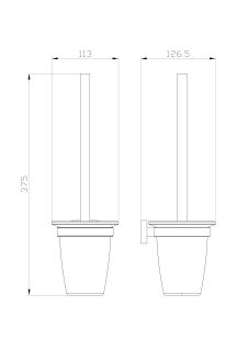 Туалетный ёршик в комплекте Wonzon & Woghand Graffity WW-9329 тёмный графит
