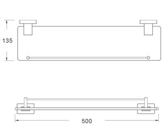 Полка стеклянная Shevanik SG5619T оружейная сталь