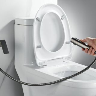 Гигиенический душ со смесителем Shevanik S9605T-1 оружейная сталь