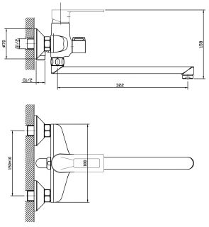 Смеситель для ванны ESKO Belgrade BD 31 хром