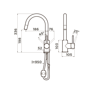 Смеситель для кухни Omoikiri Shinagawa-S-C хром