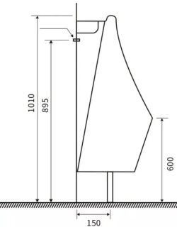Писсуар настенный SantiLine SL-6004 функция электронного смыва белый