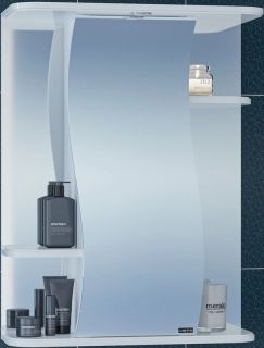 Зеркальный шкаф с подсветкой СанТа Лира 101053 55см белый