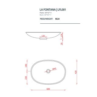 Раковина ArtCeram LA FONTANA LFL001 01 00 белая 60 см