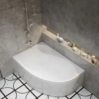 Акриловая ванна Triton Мари Щ0000046667 правая 170x110 см на Х-каркасе белый