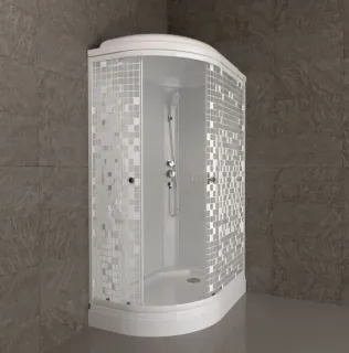 Душевая кабина Triton Коралл Щ0000061818 правая 120x80 см профиль белый стекло мозаика