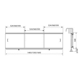 Раздвижной экран для ванны Triton Щ0000049087 170 см