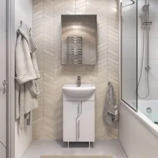 Тумба под раковину напольная Vigo Turin 223 45 см поставляется в разобранном виде белый