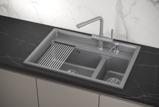 Мойка кухонная Granula Kitchen Space 7302, АЛЮМИНИУМ