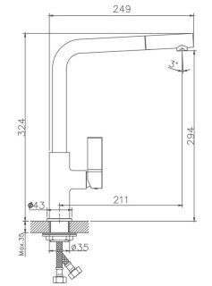 Смеситель для кухни Haiba HB70501-7 чёрный/хром