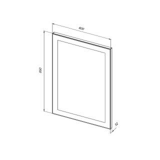 Зеркало Dreja.Rus Kvadro с LED подсветкой 600х850 инфракрасный выключатель