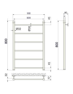Полотенцесушитель водяной Indigo Line LLW80-50GDK3 80x50 см золото