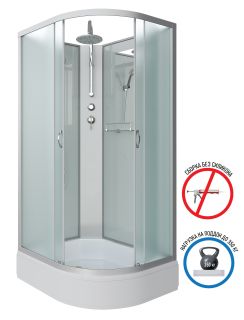 Душевая кабина Niagara NG-33974-14LBKT 90x70см серебро/матовое