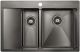 Мойка кухонная Paulmark Union PM537851-GMR правая воронёная сталь
