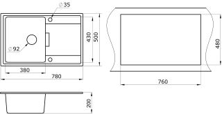 Мойка кухонная Granula GR-7804 алюминиум