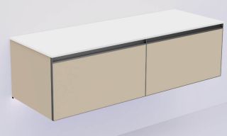 Тумба под раковину Armadi Art Quatro 790-M2-140(70+70)-D-A-LED 140 см с подсветкой бежевый/антрацит