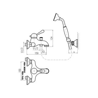 Смеситель для ванны Rav Slezak Labe L554.5/2 хром