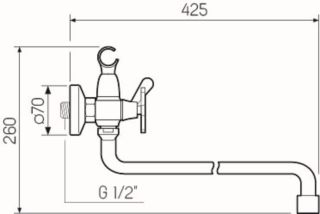 Смеситель для ванны с душем РМС SL72-143 хром