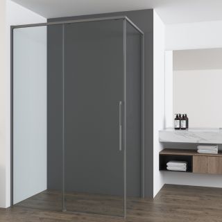 Душевой уголок Vincea Ultima VSR-7UL9012CLGM, 1200*900, вороненая сталь, стекло прозрачное