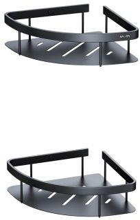 Полка для душа угловая двойная Am.Pm Sense L чёрный матовый A7454222