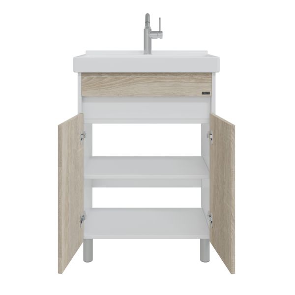 Напольная тумба под раковину Санта Мира 700473 60 см янтарный/белый