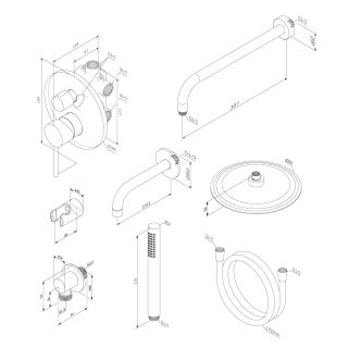 Встраиваемая душевая система Damixa Scandinavian Pure 936510000 хром