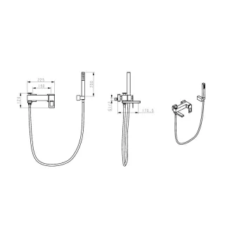 Смеситель для ванны Boheme Q 143-CRB.2 хром/чёрный