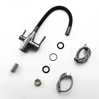 Смеситель для кухни Frap F4396-15 оружейная сталь